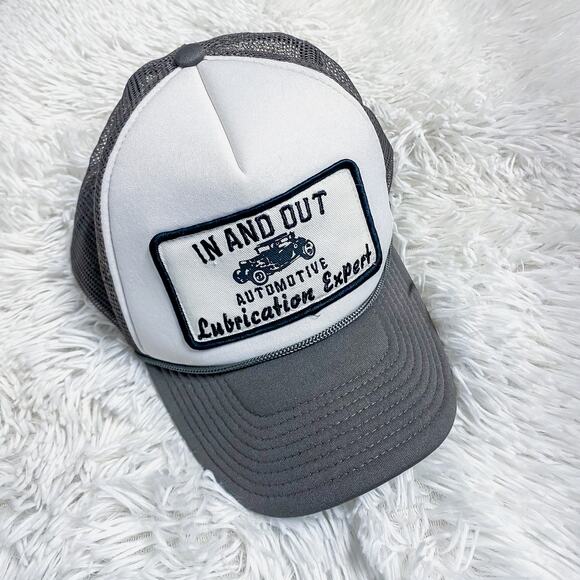 SPIRIT HALLOWEEN • White + Gray In and Out Automotive Lubrication Expert Cap Hat - Picture 1 of 5